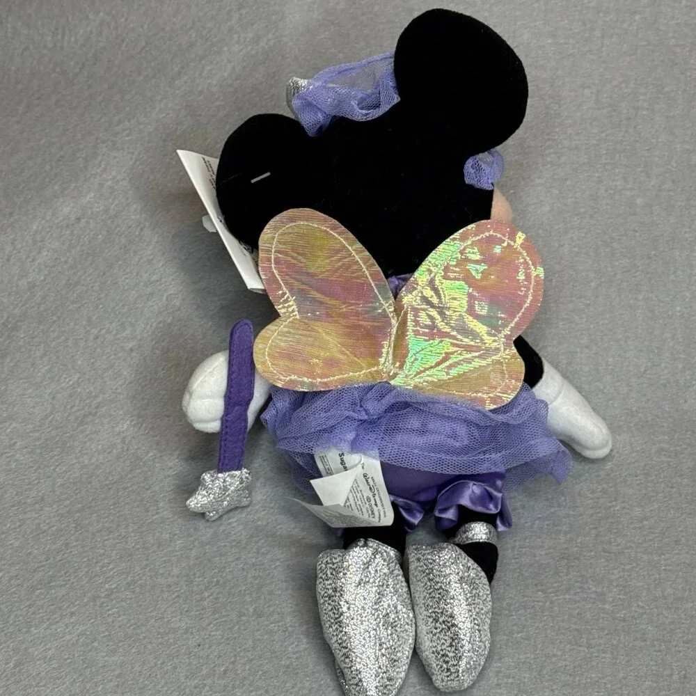 Sugar Plum Minnie Mouse Purple Fairy The Disney Store Bean Bag Plush 9